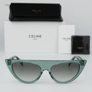 BRAND NEW Celine CL40228I 93B Green Grey Gradient Geometric Women Sunglasses